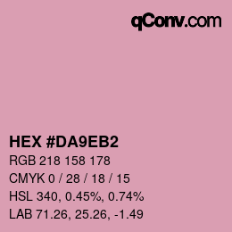 カラーコード: HEX #DA9EB2 | qconv.com