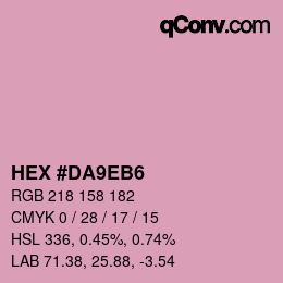 Farbcode: HEX #DA9EB6 | qconv.com