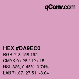 Color code: HEX #DA9EC0 | qconv.com