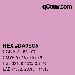 Color code: HEX #DA9EC5 | qconv.com