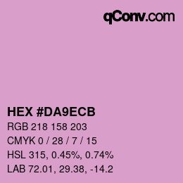 カラーコード: HEX #DA9ECB | qconv.com