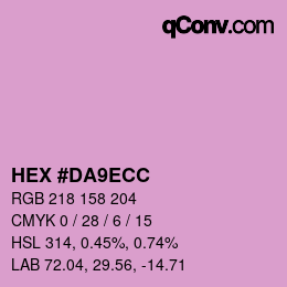 カラーコード: HEX #DA9ECC | qconv.com