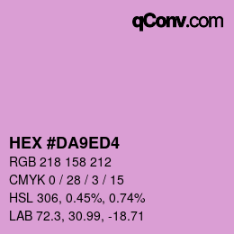 カラーコード: HEX #DA9ED4 | qconv.com