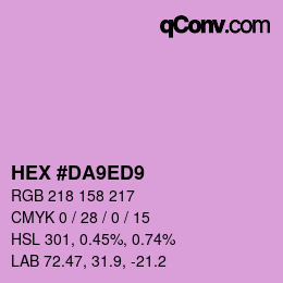 カラーコード: HEX #DA9ED9 | qconv.com