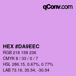 颜色代码: HEX #DA9EEC | qconv.com