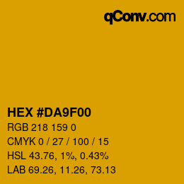 Color code: HEX #DA9F00 | qconv.com