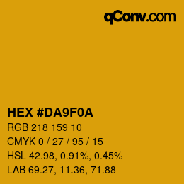 カラーコード: HEX #DA9F0A | qconv.com