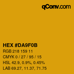 カラーコード: HEX #DA9F0B | qconv.com