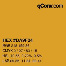 Color code: HEX #DA9F24 | qconv.com
