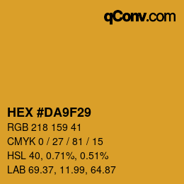 Color code: HEX #DA9F29 | qconv.com