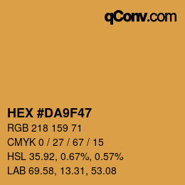 カラーコード: HEX #DA9F47 | qconv.com