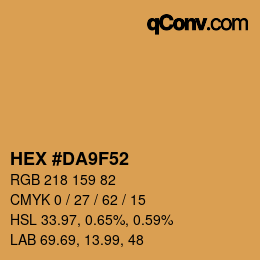 カラーコード: HEX #DA9F52 | qconv.com