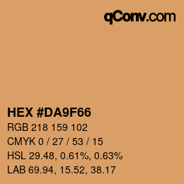 カラーコード: HEX #DA9F66 | qconv.com