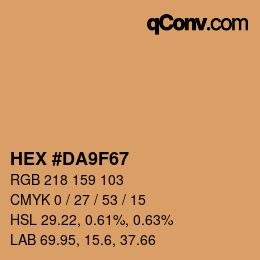 カラーコード: HEX #DA9F67 | qconv.com