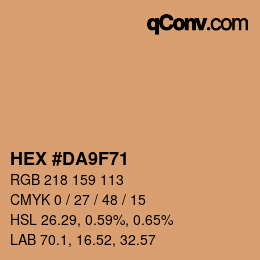 Color code: HEX #DA9F71 | qconv.com