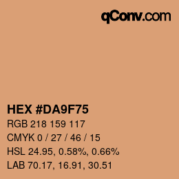 Color code: HEX #DA9F75 | qconv.com