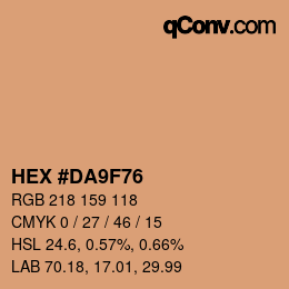 Farbcode: HEX #DA9F76 | qconv.com