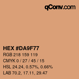 Color code: HEX #DA9F77 | qconv.com