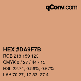 Color code: HEX #DA9F7B | qconv.com