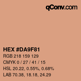 カラーコード: HEX #DA9F81 | qconv.com