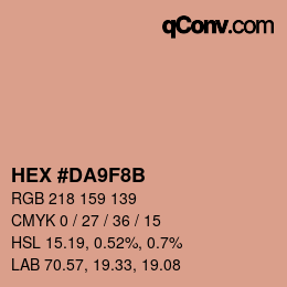 Color code: HEX #DA9F8B | qconv.com