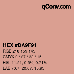 Color code: HEX #DA9F91 | qconv.com