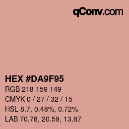 カラーコード: HEX #DA9F95 | qconv.com