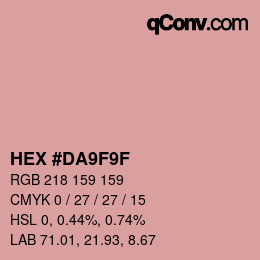 カラーコード: HEX #DA9F9F | qconv.com