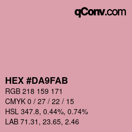 Color code: HEX #DA9FAB | qconv.com