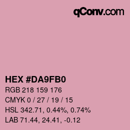 Color code: HEX #DA9FB0 | qconv.com