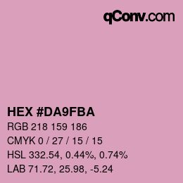 カラーコード: HEX #DA9FBA | qconv.com