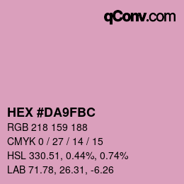 Color code: HEX #DA9FBC | qconv.com