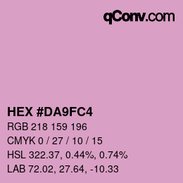カラーコード: HEX #DA9FC4 | qconv.com