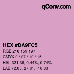 カラーコード: HEX #DA9FC5 | qconv.com