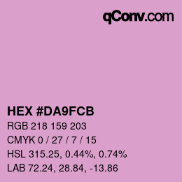 Color code: HEX #DA9FCB | qconv.com