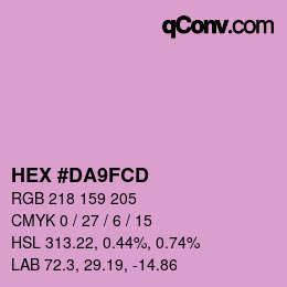 Color code: HEX #DA9FCD | qconv.com