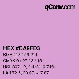 カラーコード: HEX #DA9FD3 | qconv.com