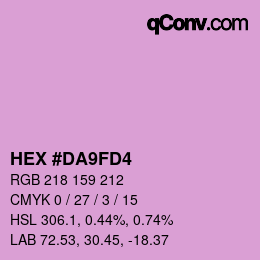 カラーコード: HEX #DA9FD4 | qconv.com