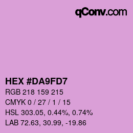 カラーコード: HEX #DA9FD7 | qconv.com