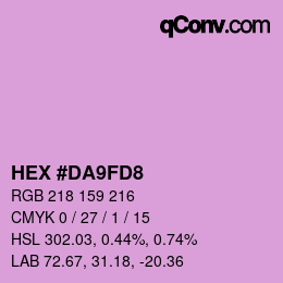 カラーコード: HEX #DA9FD8 | qconv.com
