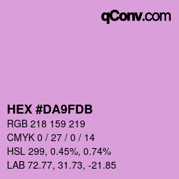 Farbcode: HEX #DA9FDB | qconv.com