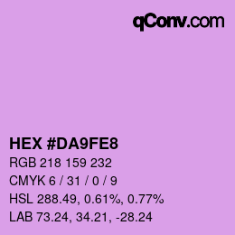 Color code: HEX #DA9FE8 | qconv.com