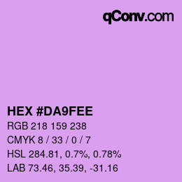 Color code: HEX #DA9FEE | qconv.com