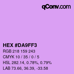 Color code: HEX #DA9FF3 | qconv.com