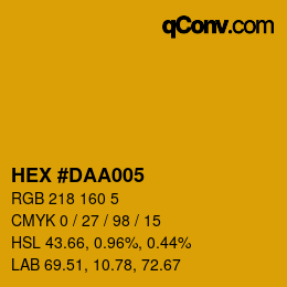 Color code: HEX #DAA005 | qconv.com