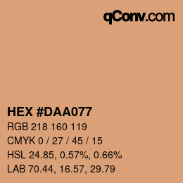 Farbcode: HEX #DAA077 | qconv.com