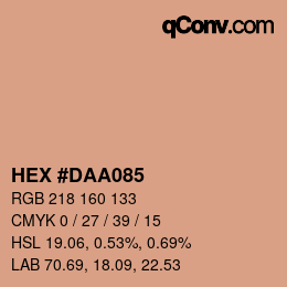 颜色代码: HEX #DAA085 | qconv.com