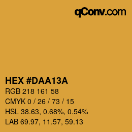 Farbcode: HEX #DAA13A | qconv.com