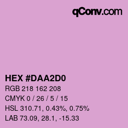 カラーコード: HEX #DAA2D0 | qconv.com