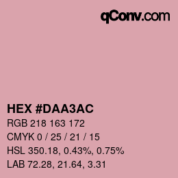 Color code: HEX #DAA3AC | qconv.com